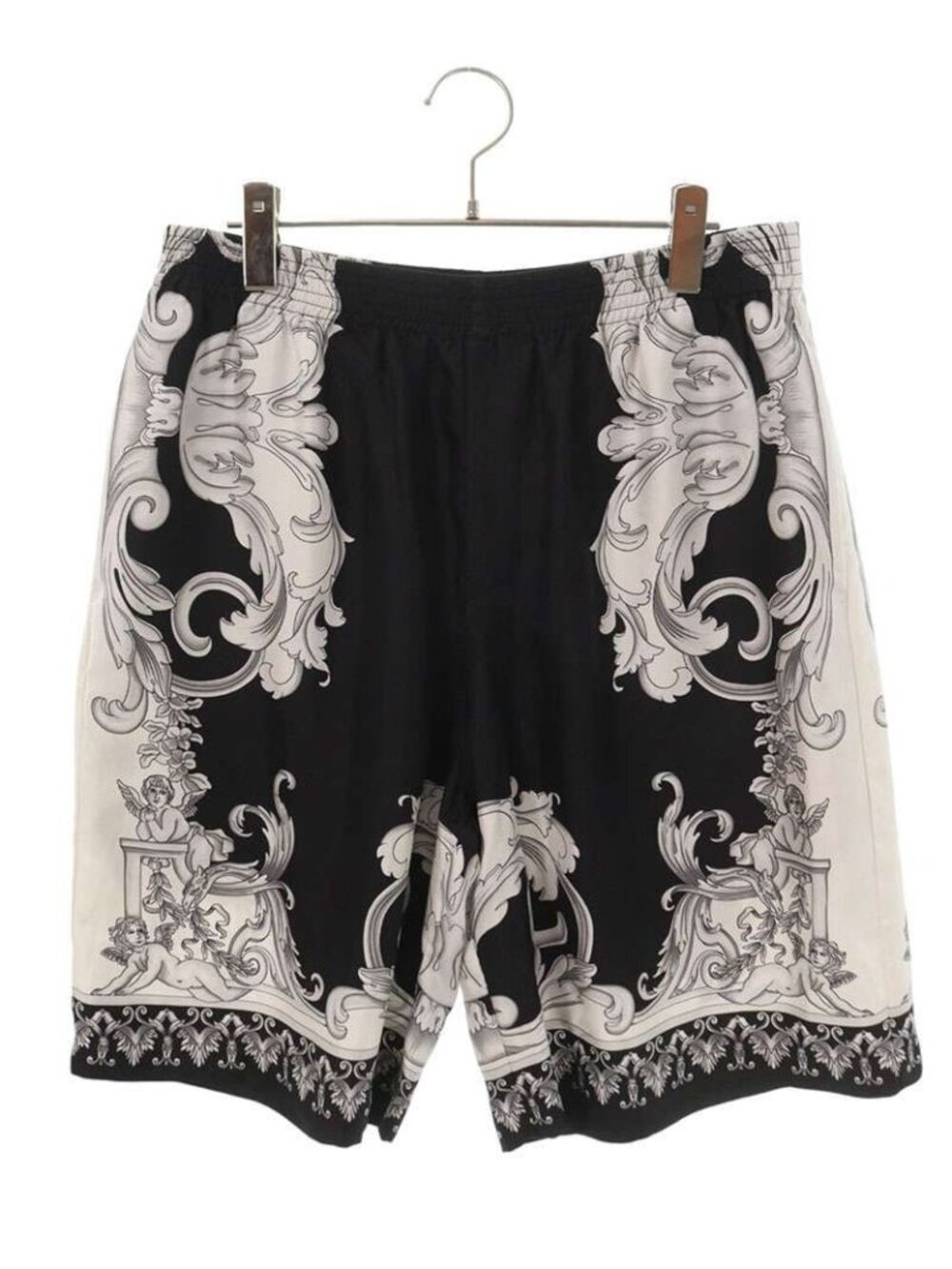 Versace Baroque Print Silk Shorts 48